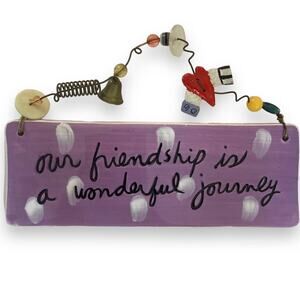 Dept. 56 Sandra Magnuson ceramic wall plaque sign, best friend birthday gift